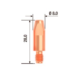 FUBAG Контактный наконечник M6х28 мм ECU D=0.9 мм (25 шт.) в Магадане фото