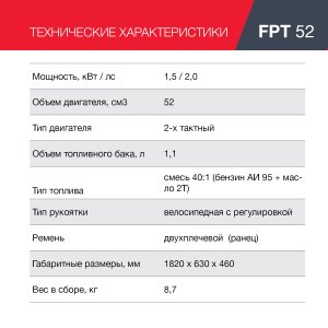 Бензиновый триммер FUBAG FPT 52 в Магадане фото