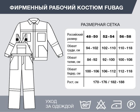 Фирменный рабочий костюм Fubag размер 52-54 рост 182-188 в Магадане фото