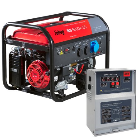 FUBAG Бензиновый генератор с электростартером и коннектором автоматики BS 8000 A ES + Блок автоматики Startmaster BS 11500 D (400V) для трехфазных сетей в ПОДАРОК FUBAG Бензиновый генератор с электростартером и коннектором автоматики BS 8000 A ES + Блок автоматики Startmaster BS 11500 D (400V) для трехфазных сетей в ПОДАРОК
