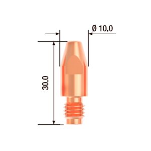 FUBAG Контактный наконечник M8х30 мм ECU D=1.4 мм (10 шт.) в Магадане фото