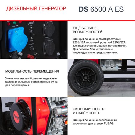 FUBAG Дизельный генератор с электростартером и коннектором автоматики DS 6500 A ES в Магадане фото