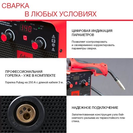 Полуавтомат сварочный FUBAG IRMIG 180 SYN с горелкой 250 А 3 м в комплекте Полуавтомат сварочный FUBAG IRMIG 180 SYN с горелкой 250 А 3 м в комплекте в Магадане фото