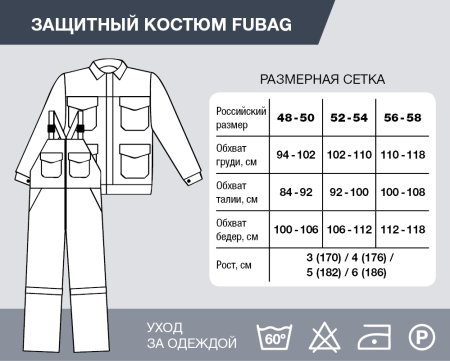 Защитный костюм Fubag размер 48-50 рост 4 в Магадане фото